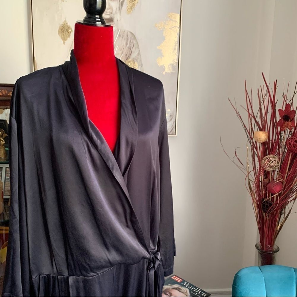 FREE PEOPLE BLACK SATIN JUMPSUIT - Picture 7 of 15